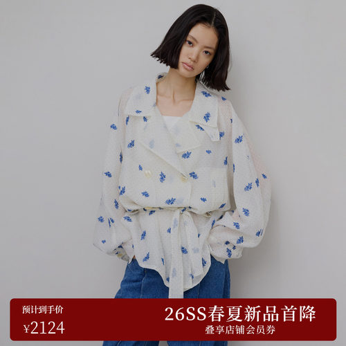 AMERI花卉薄纱风衣外套