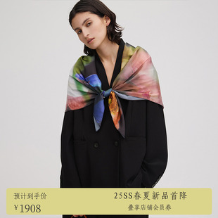 2025春夏印花丝巾夹克外套0125106740180 AMERI ins博主同款