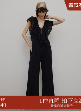 【ins博主同款】AMERI 2025夏MEDI系列荷叶边连体裤0225105931170