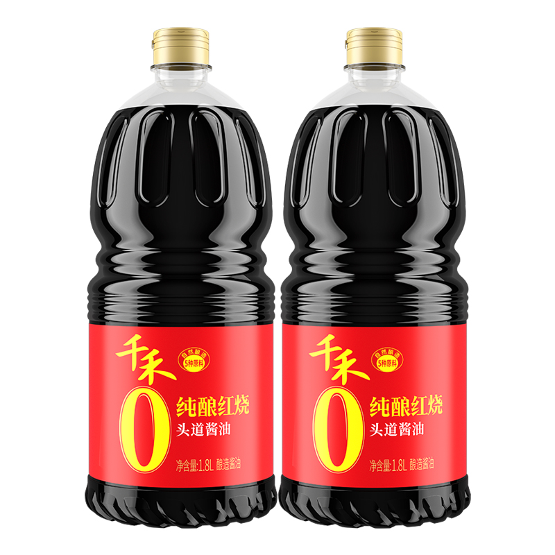 千禾零添加纯酿红烧酱油1.8L