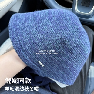 倪妮同款帽子日本大头围渔夫帽女系带百搭盆帽羊毛帽遮保暖毛线