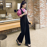 现货泡泡袖上衣背带裤两件套997-P135-K198，女装套装/套裙，HH服饰