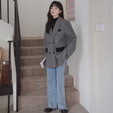 大货格子西装外套973-P120-K178，女装毛呢外套，HH服饰