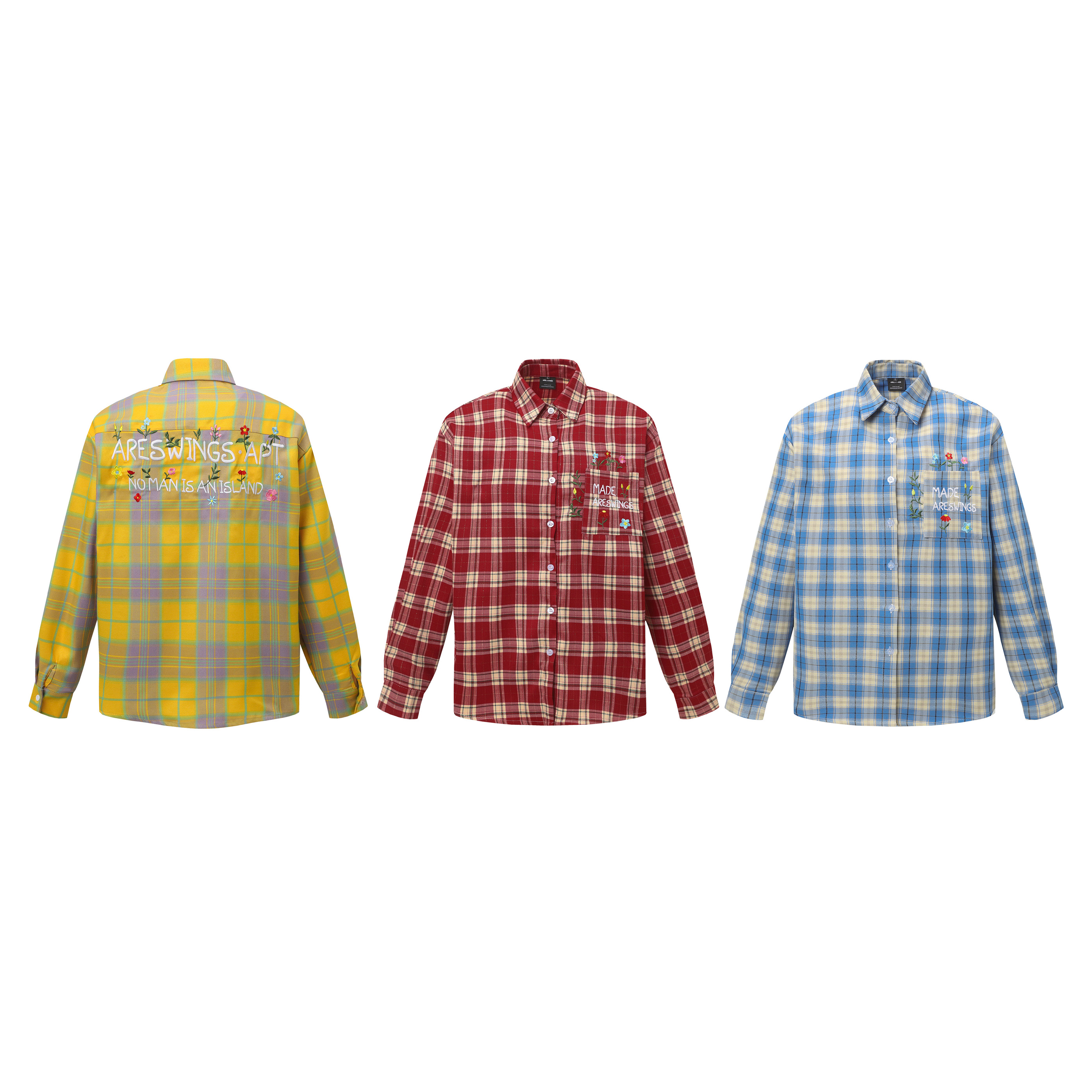 AU8OFCLUB美式复古格子长袖衬衫男女春季宽松休闲情侣衬衣外套ins