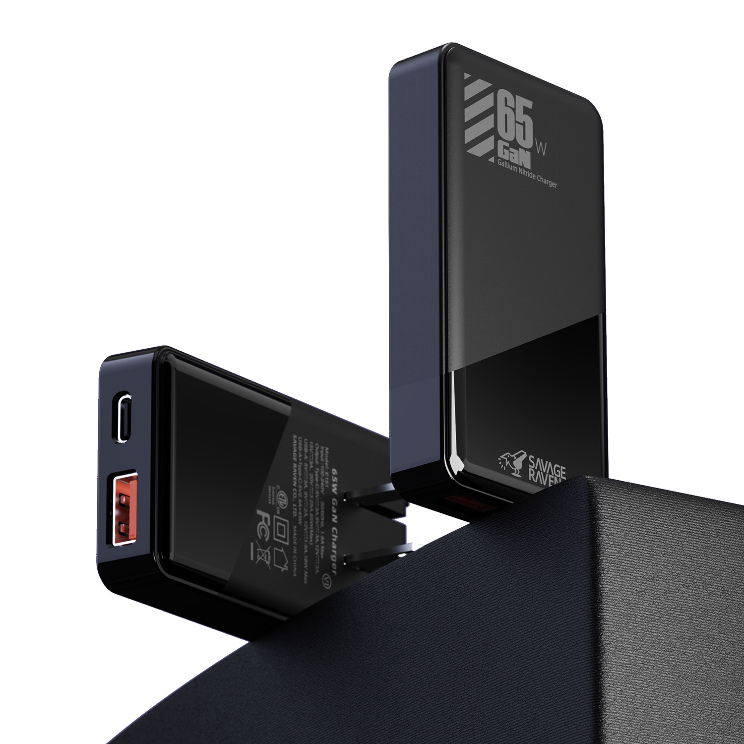 Skull & Co. 65W氮化镓充电器 skullco骷髅雾鸦Savage Raven type C+A双口快充适用于SWITCH2/SD/ROG/Xbox