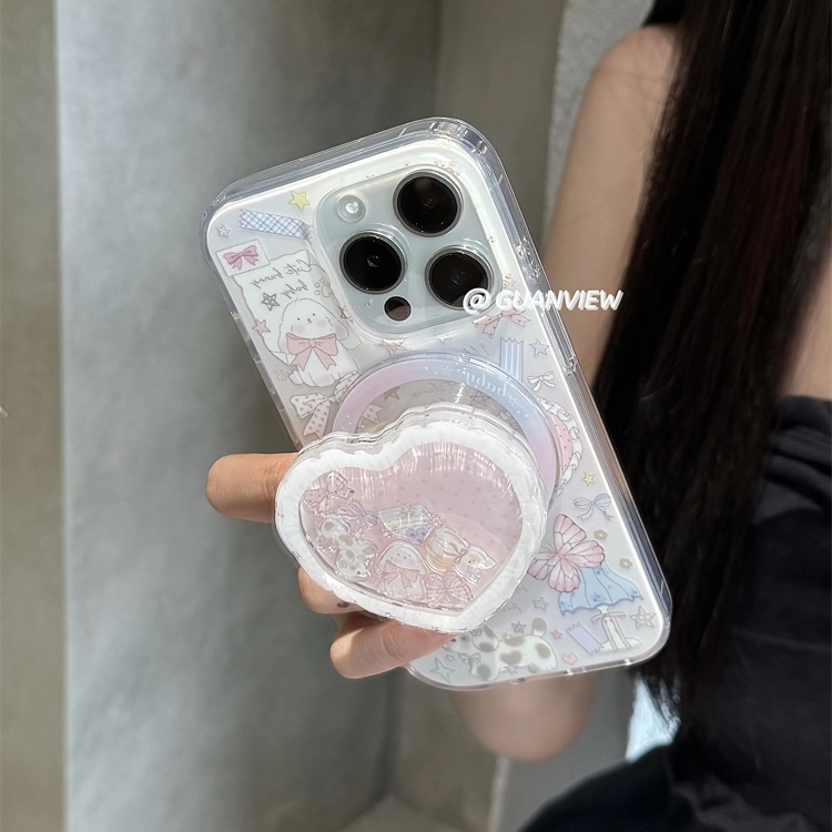 手帐风温柔蝴蝶结兔子猫咪磁吸壳