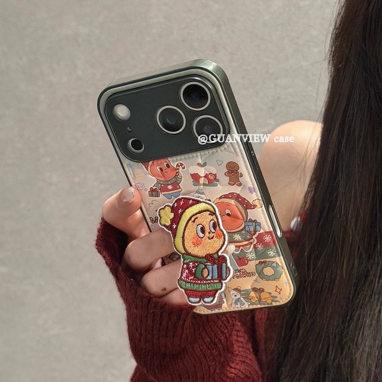 皮质圣诞礼物盒星星人手机壳