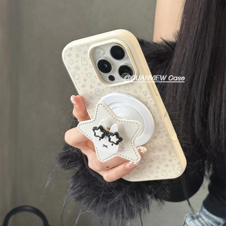 ins简约线条米菲兔液态磁吸壳