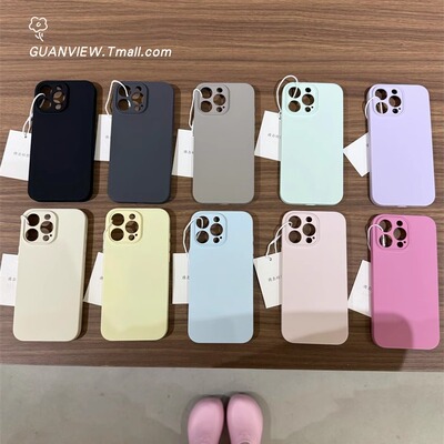 guanview 夏季云感轻薄无绒布液态硅胶一体ai按键适用iphone16promax苹果17pro手机壳14全包13软15防摔保护套