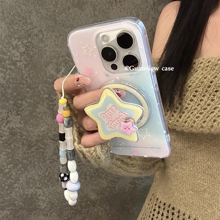 韩系ins彩色旋转小星星磁吸支架
