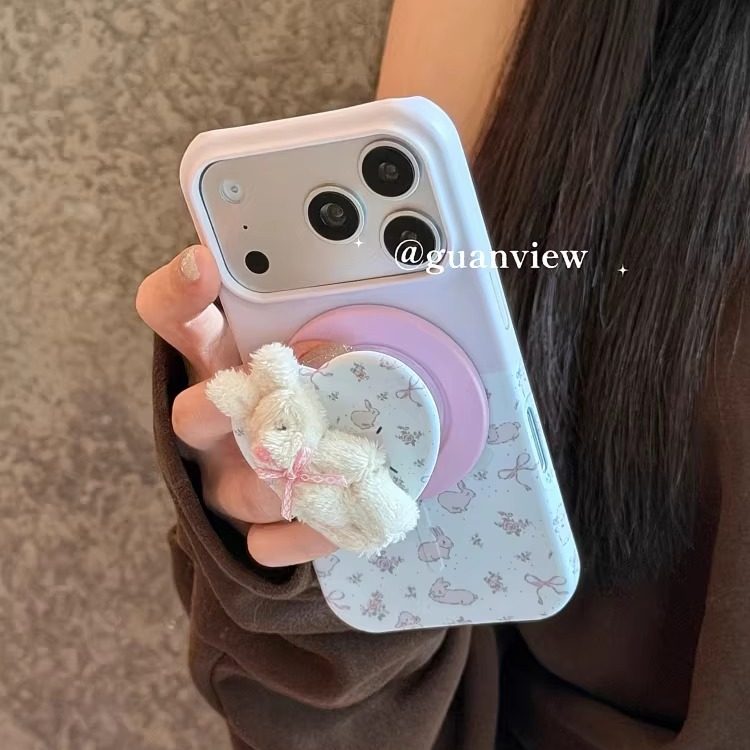 guanview 春日ins少女碎花小兔子适用iPhone17Promax苹果16Pro菲林手机壳15Promax半包硬壳14磁吸支架防摔壳,3C数码配件,手机保护套/壳,淘宝优惠券,粉丝福利购,淘宝优惠卷