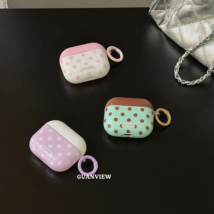 guanview 小众ins波点控薄荷生巧适用airpods5保护壳airpodspro3苹果无线蓝牙耳机保护套pro2女款3/4代耳机壳