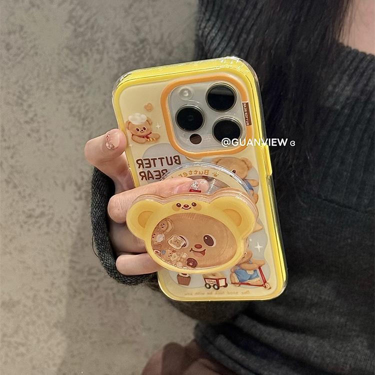 可爱甜心面包黄油小熊磁吸手机壳