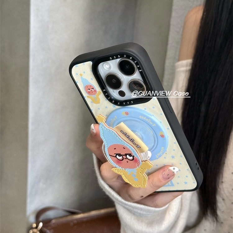 尖帽戴眼镜星星人皮纹磁吸壳