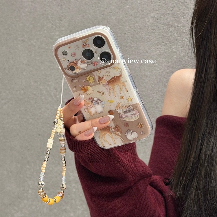 ins枫叶兔子小鹿链条手机壳