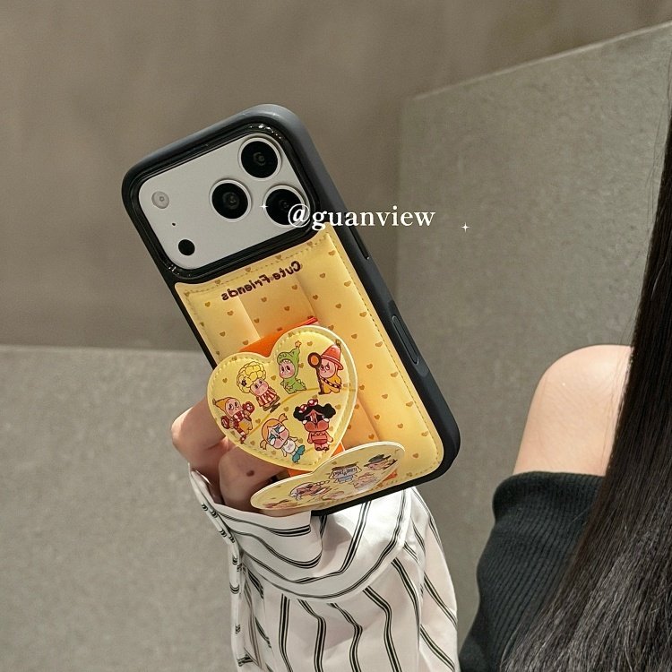 guanview ins卡通星星人哭娃爱心折叠支架手腕带适用iphone17promax苹果16pro手机壳15pro皮质硅胶14防摔套软,3C数码配件,手机保护套/壳,淘宝优惠券,粉丝福利购,淘宝优惠卷