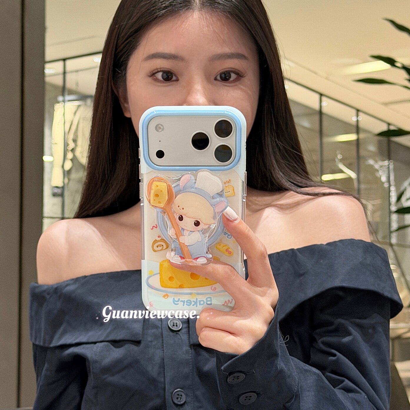 guanview ins软萌旋转芝士厨师鼠王dimoo磁吸支架适用苹果18promax手机壳iphone17pro新款16pro女15全包软壳