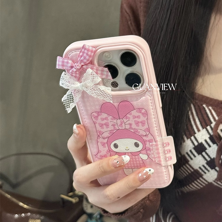 ins立体蕾丝蝴蝶结美乐蒂手机壳