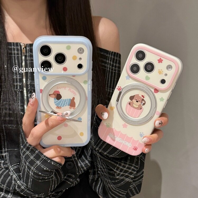 guanview 磨砂支点壳可爱茶杯腊肠狗狗iphone17pr