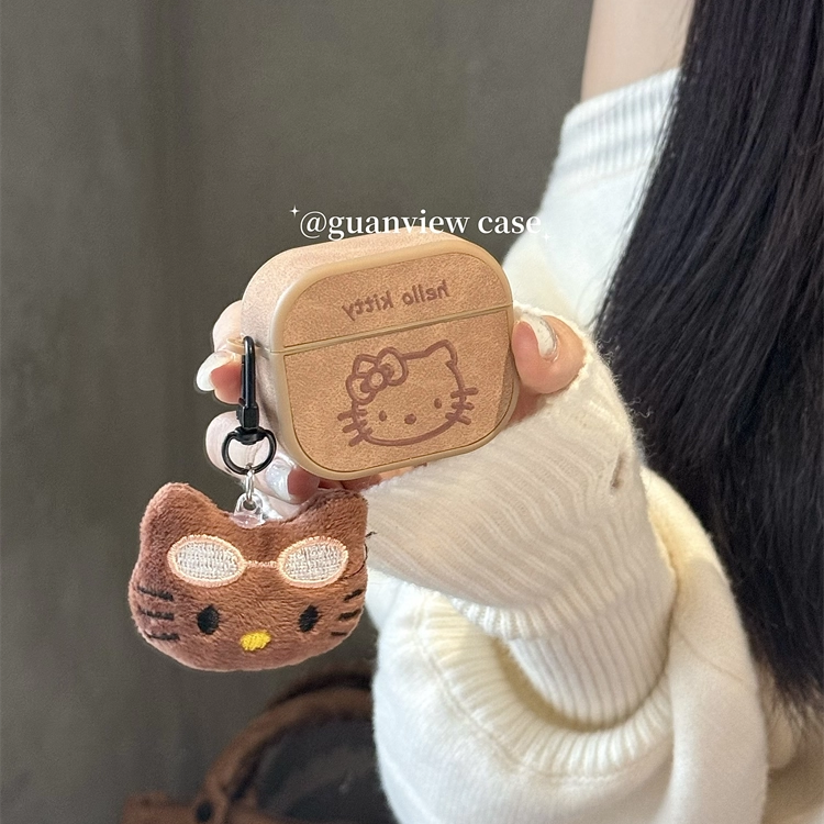 guanview 秋冬ins复古卡通绒布kitty吊坠适用airpods pro3代苹果无线蓝牙耳机套airpods1/2/3/4代防摔保护套,3C数码配件,手机保护套/壳,淘宝优惠券,粉丝福利购,淘宝优惠卷