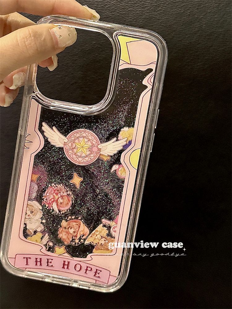 guanview ins少女心闪粉流沙百变小樱适用iphone1