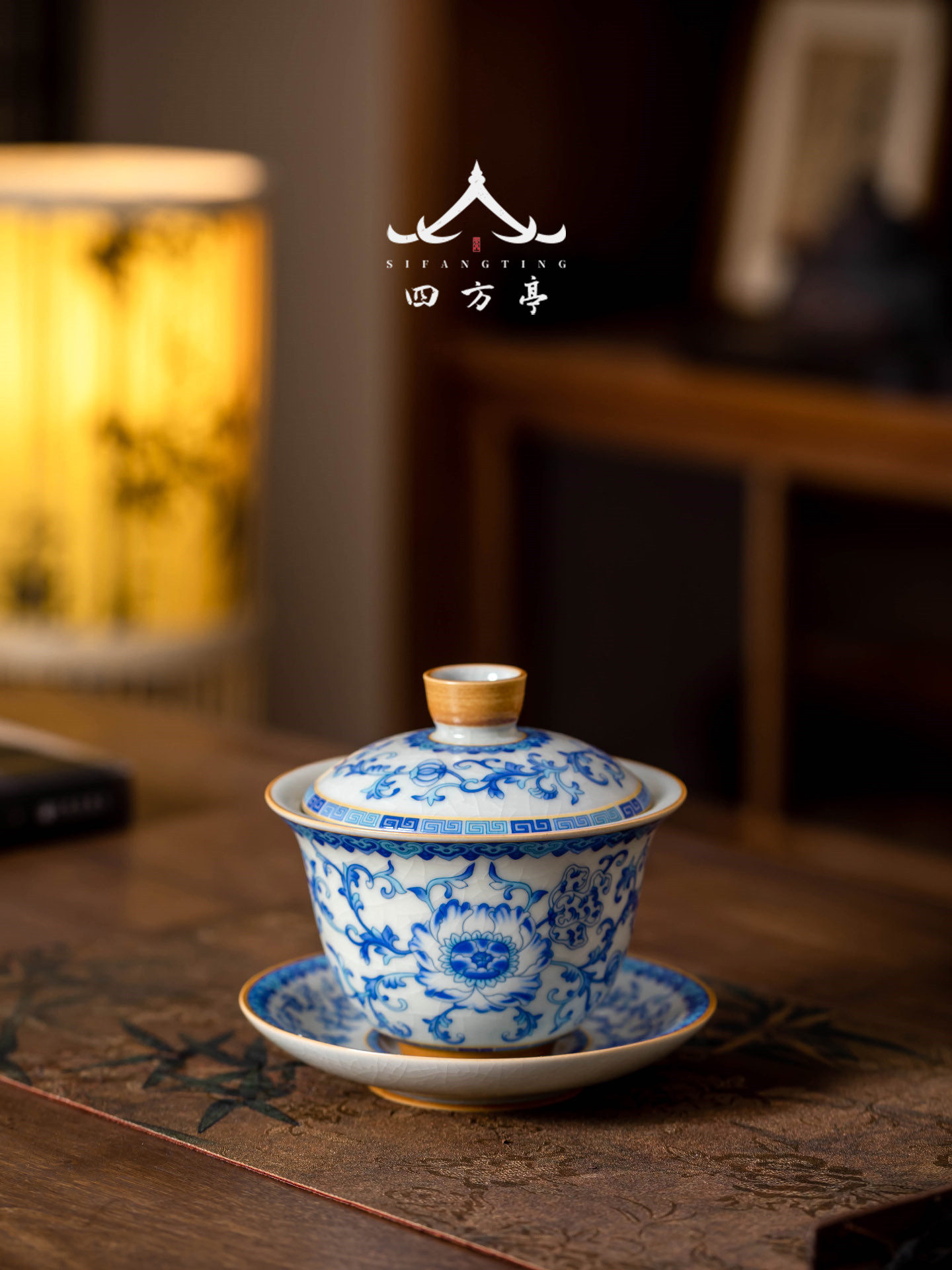 青花汝窑缠枝三才盖碗茶杯2025新款高档家用功夫泡茶碗茶具套装