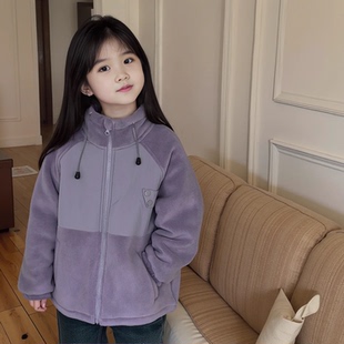 童装女童加绒加厚外套2025冬季秋冬新款女孩洋气百搭儿童保暖上衣
