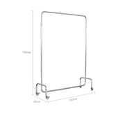 X店货架展i. 陈列岛女装 服装 店挂衣杆色锈钢带轮子银不中架落地式