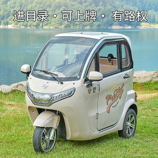 东威A7电动三轮车方向盘操作新国标可上牌封闭休闲代步车三轮碟刹