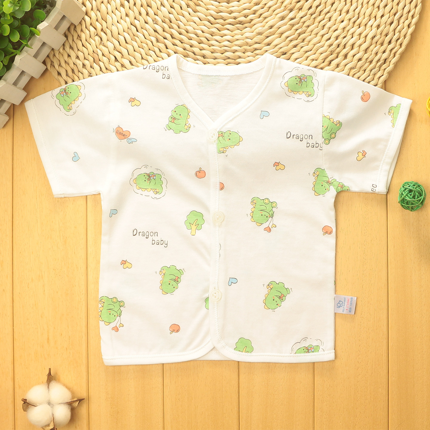 新生婴儿夏装薄款衣服男女宝宝纯棉短袖开衫夏季上衣0-3-6-12个月