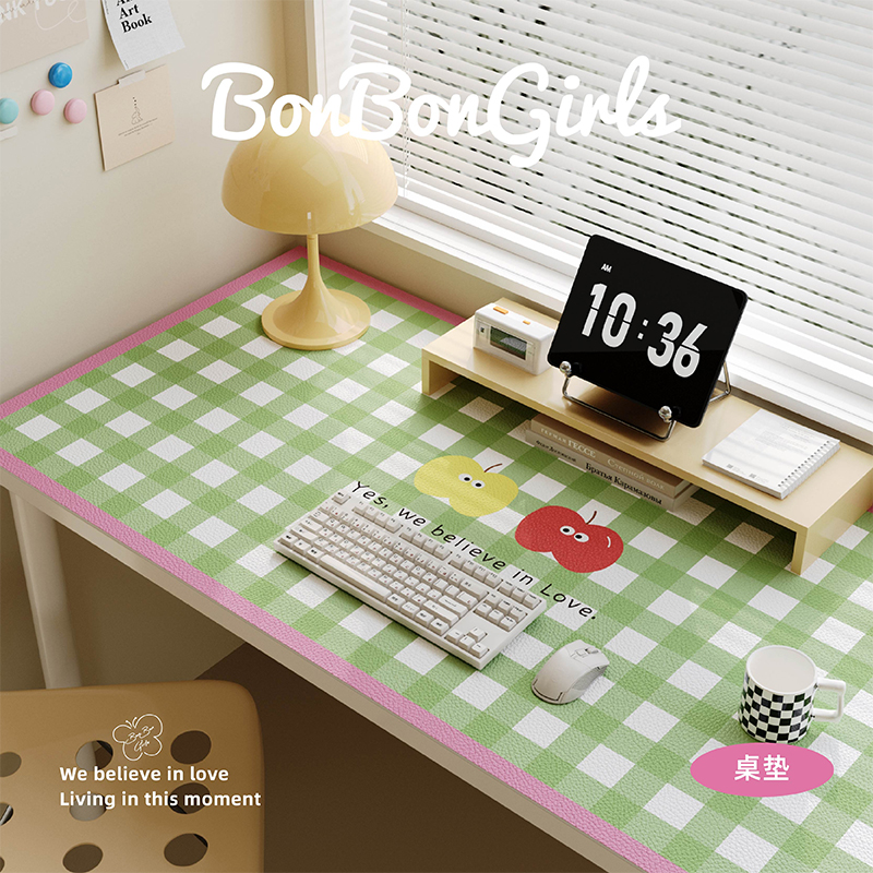 格子多巴胺皮革书桌垫防水桌布