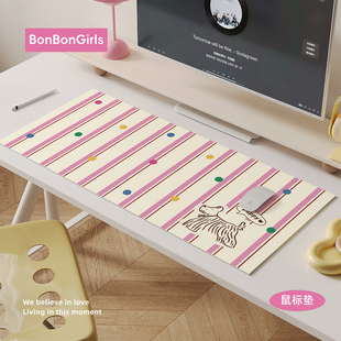 多巴胺线条小狗办公桌垫书桌布超大鼠标垫防水防油免洗桌面保护垫