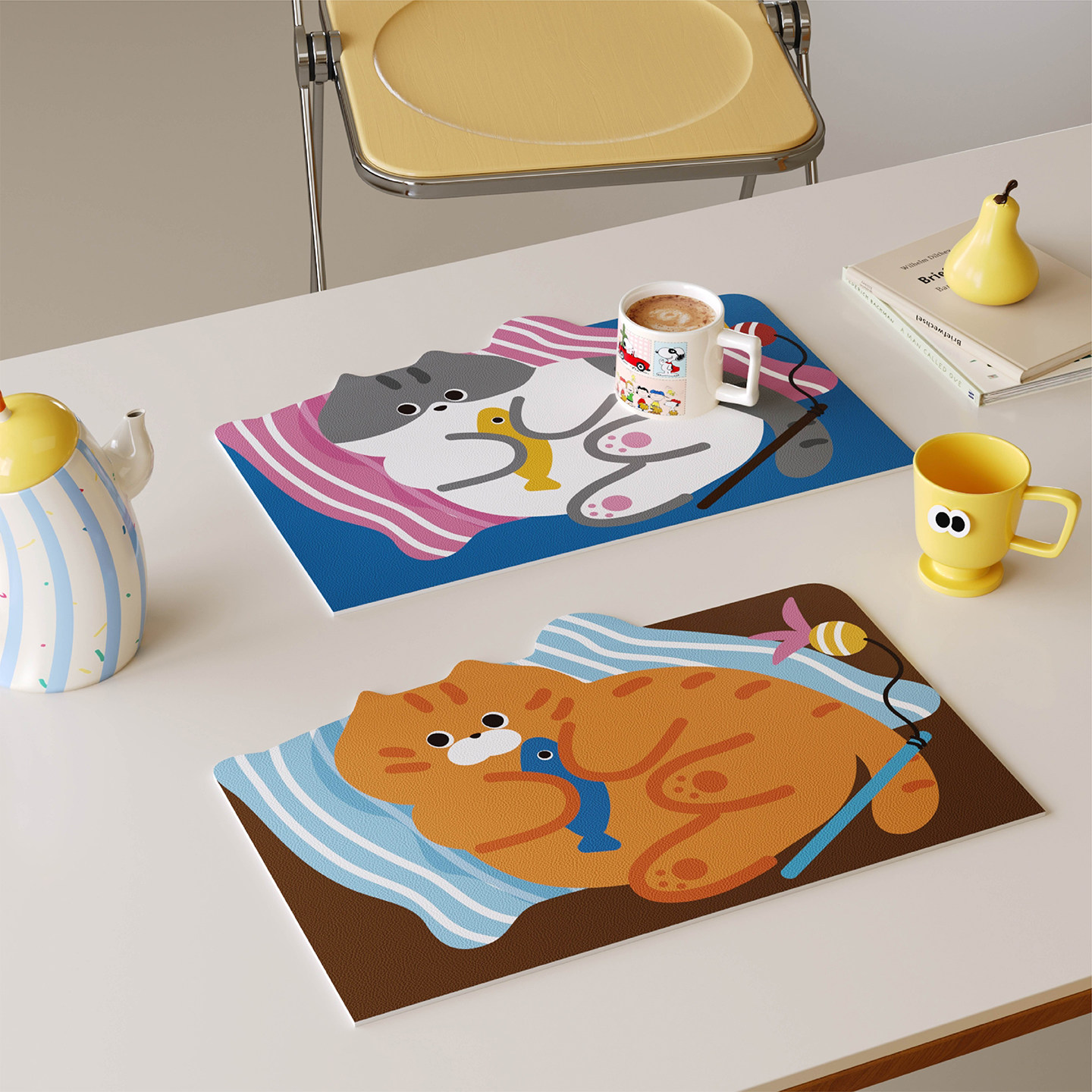 韩式复古卡通风西餐垫皮革防水防油免洗茶几吧台桌面保护垫隔热垫,居家布艺,餐垫,淘宝优惠券,粉丝福利购,淘宝优惠卷