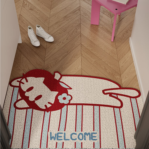 多巴胺苹果猫入户门地垫丝圈防滑