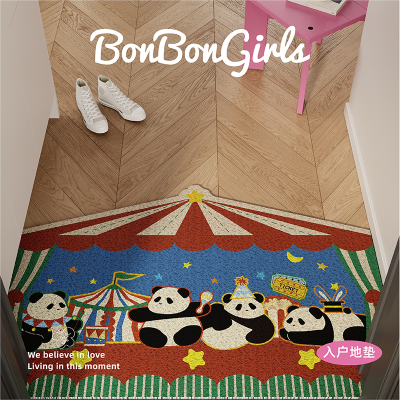 复古风红色地垫入户门垫防滑耐脏