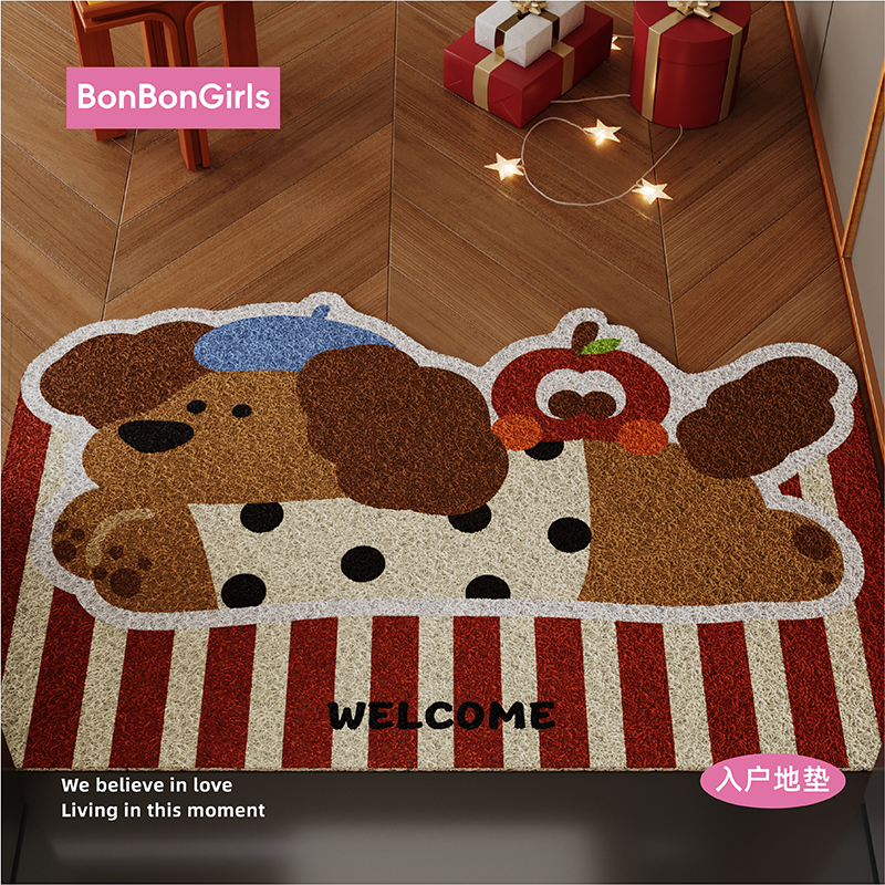 美式复古入户门地垫丝圈防滑耐脏