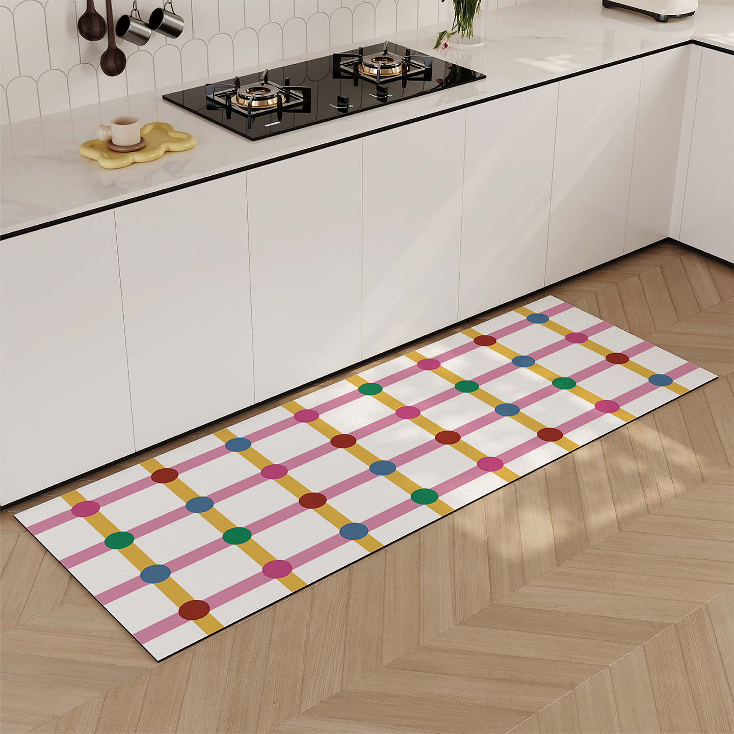 韩式多巴胺厨房地垫长条转角脚垫