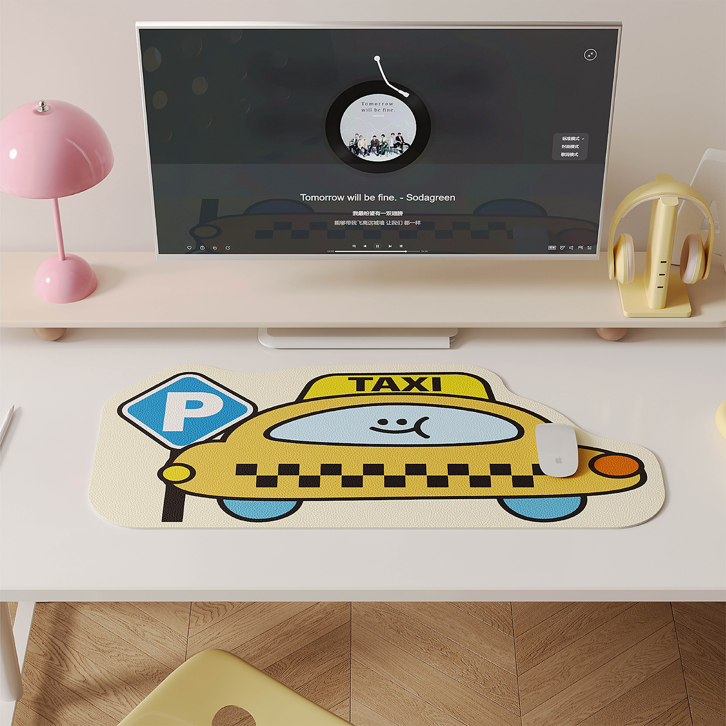 可爱ins风超大号防水鼠标垫桌垫