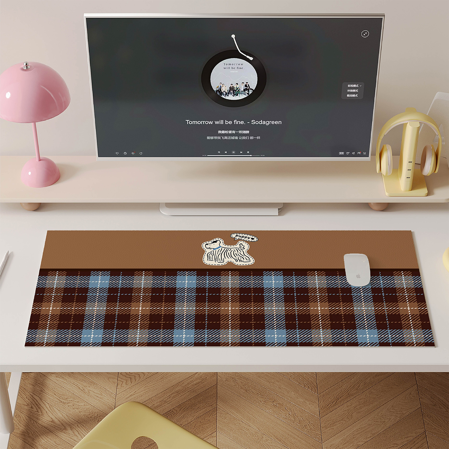 复古卡通小狗鼠标垫防水防油桌垫