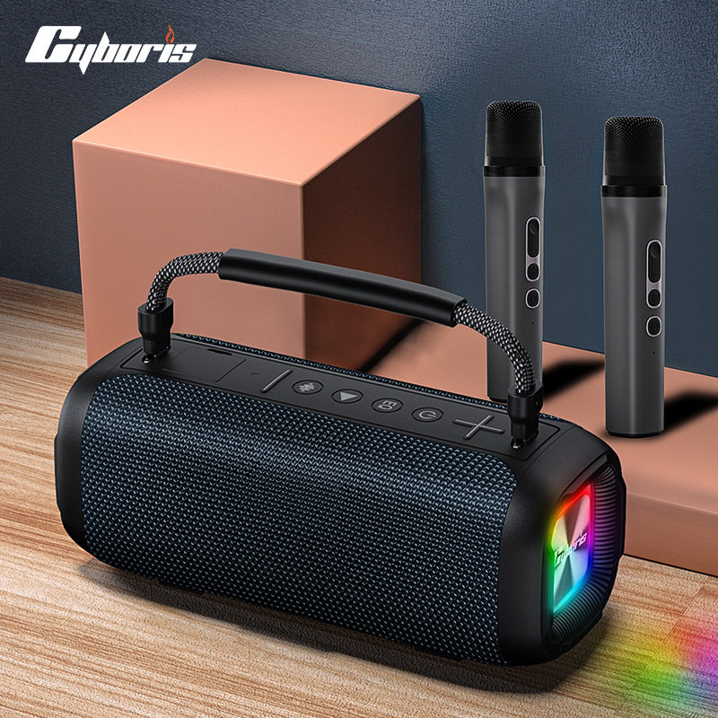 赛柏瑞斯T12 外贸爆款80W户外K歌蓝牙音箱RGB炫彩发光防水低音炮