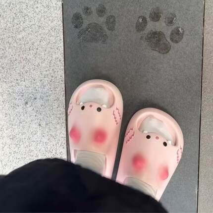 爆款女童可爱小猫爪拖鞋儿童女新款情侣厚底居家防滑亲子凉拖鞋