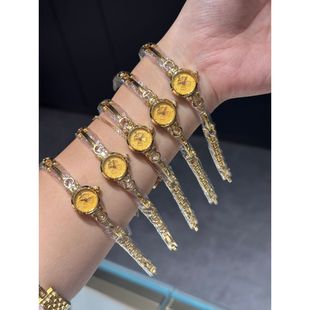 足金999宇珀黄金小金表手链送女友礼物