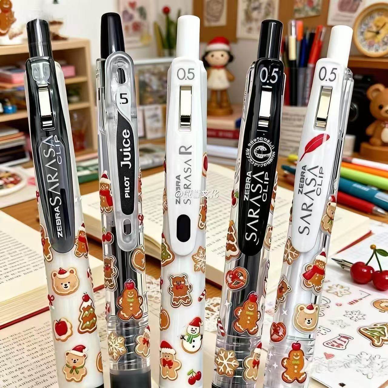 日本ZEBRA斑马笔圣诞限定中性笔日系ins风曲奇小熊学生刷题考试笔
