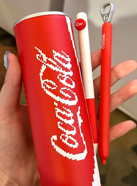 KACO可口可乐联名桶装中性笔可乐熊礼物速干黑色水笔学生礼品儿童