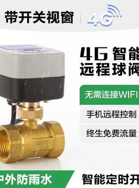 4G远程控制智能球阀手机遥控定时开关水管电动开关水阀220V灌溉阀