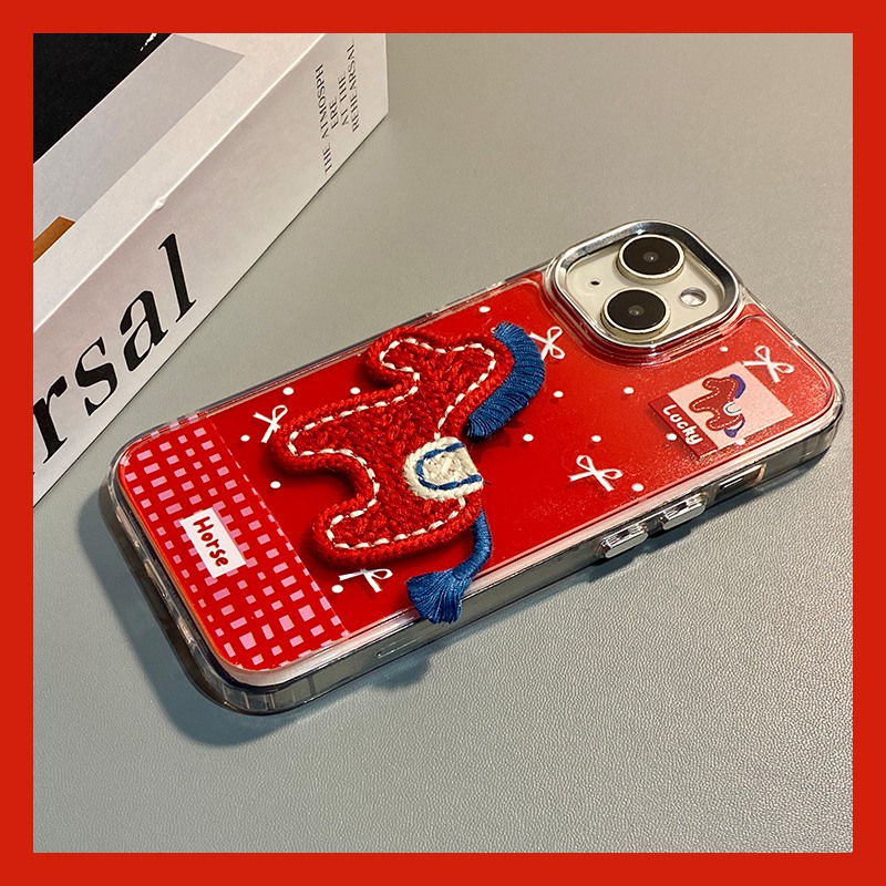 手机壳硅胶新年红色2026马年立体