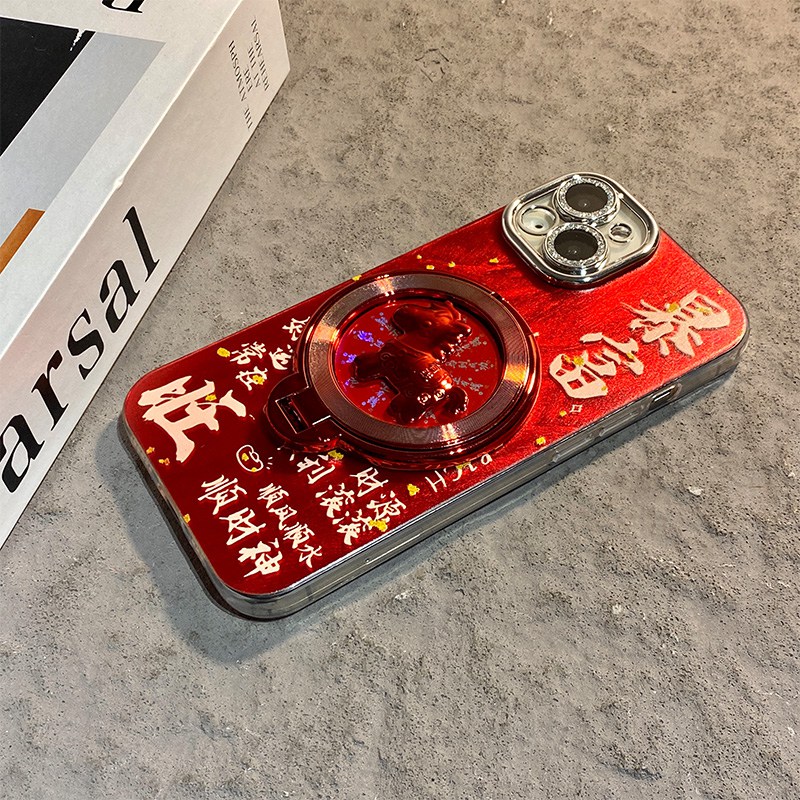 手机壳硅胶羽纱新年红色2026马年