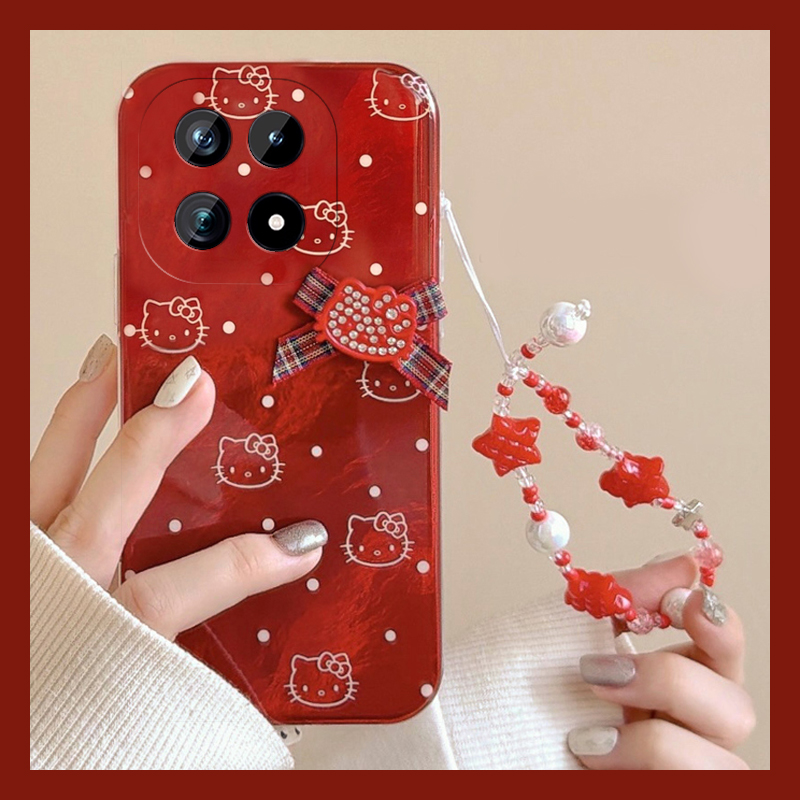 2026波点kt猫适用vivoiqoo15手机壳iqoo13pro红色12手链11s新年icoo10凯蒂猫9卡通8冰川纹7爱酷3立体iq00硅胶