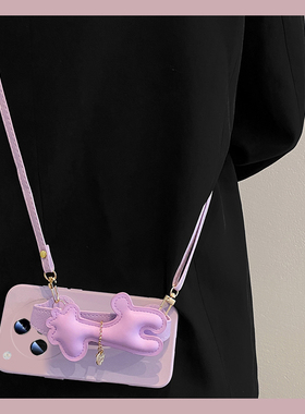 紫色长颈鹿腕带适用oppofindx8s+手机壳fondx7ultra立体k12plus斜挎k11x可背k10卡通k9液态k7x十k5硅胶oppo软