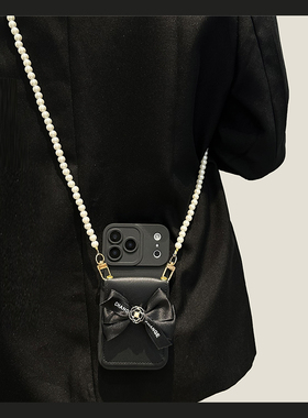 ins风山茶花蝴蝶结适用华为pura80pro+手机壳pura70ultra斜挎p60art可背带p50e卡包p40软p30十p20/p10/huawei